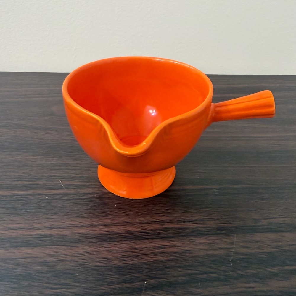 Vintage Fiesta Homer Laughlin Stick Handle Creamer Red Orange 1930s Fiestaware